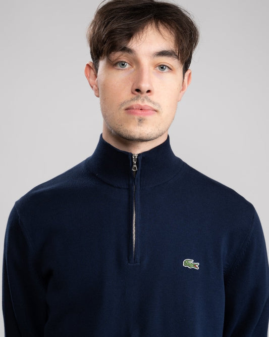 Half Zip Logo Mens Sweatshirt - Navy Blue 166