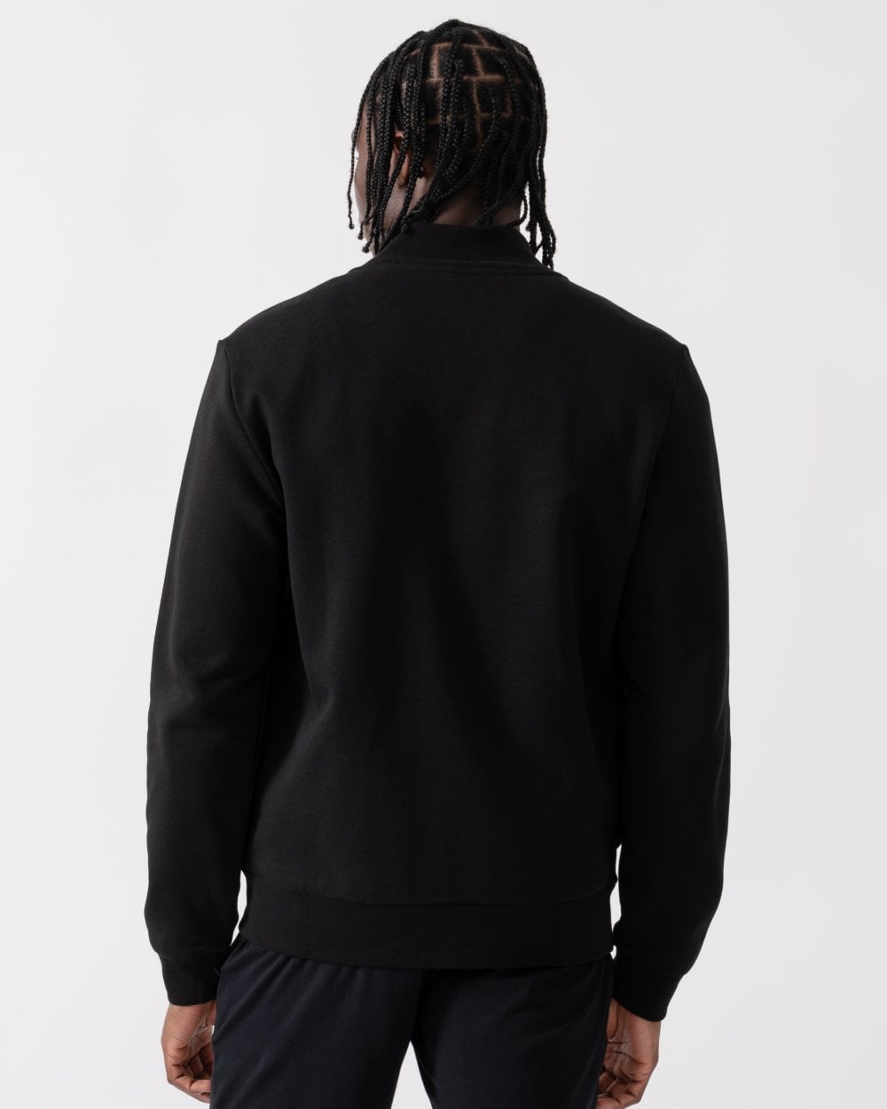 Regular Fit Brushed Fleece Mens Zippered Sweatshirt - Black 031