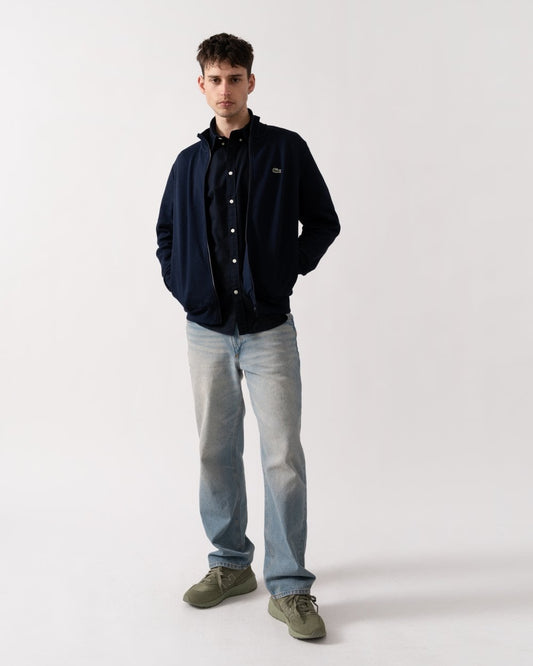 Regular Fit Brushed Fleece Mens Zippered Sweatshirt - Navy Blue 166