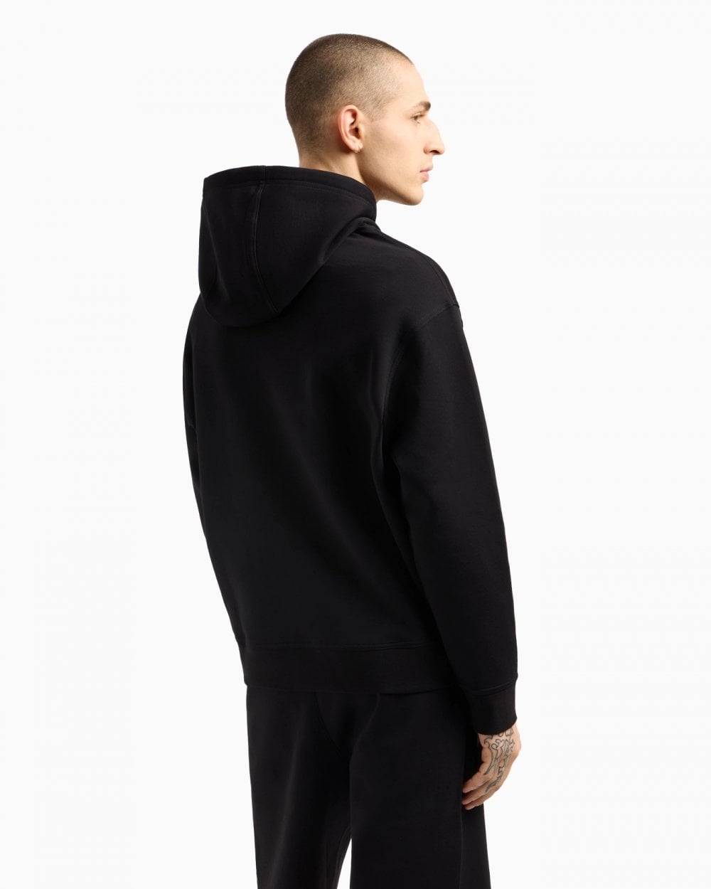 Mens Embroidered A|X Centre Logo Pullover Hoodie - Black UC001