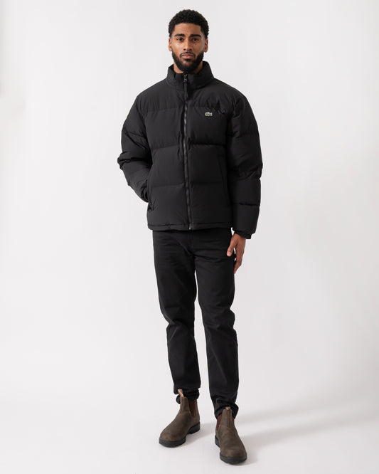 Water-Repellent Packable Hood Mens Down Jacket - Black 031