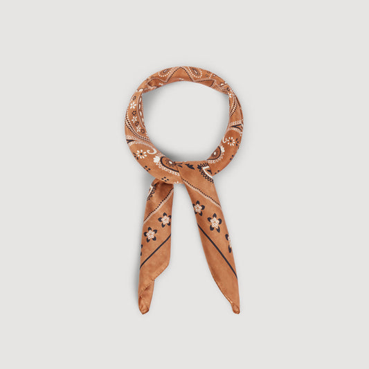 Silk bandana print scarf