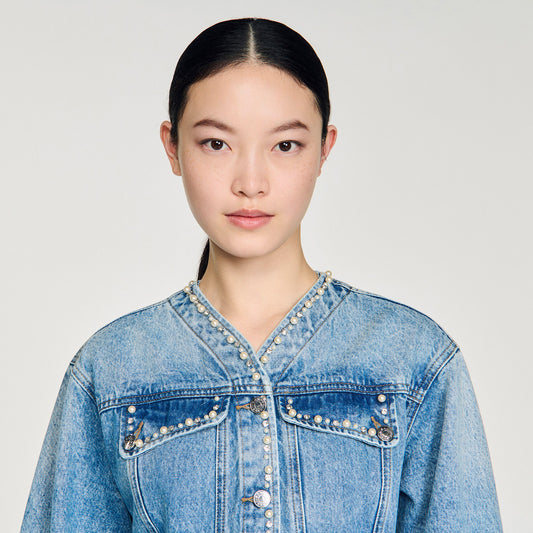 Beaded denim jacket