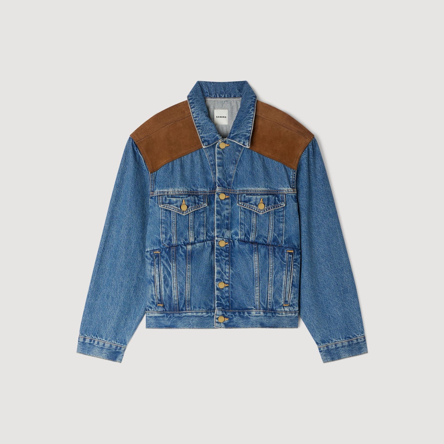 Denim and suede jacket