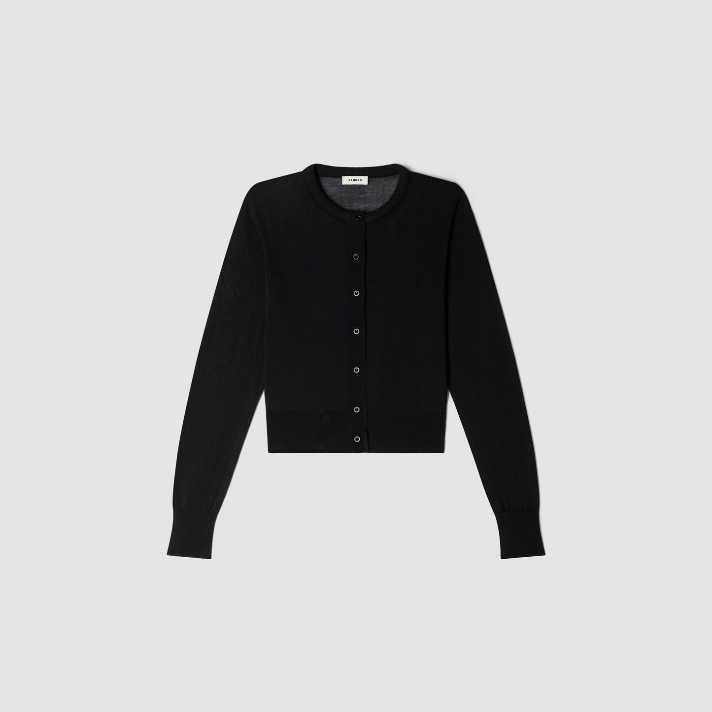 Cropped padded round neck cardigan