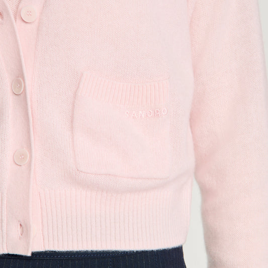 Cropped cashmere wool cardigan