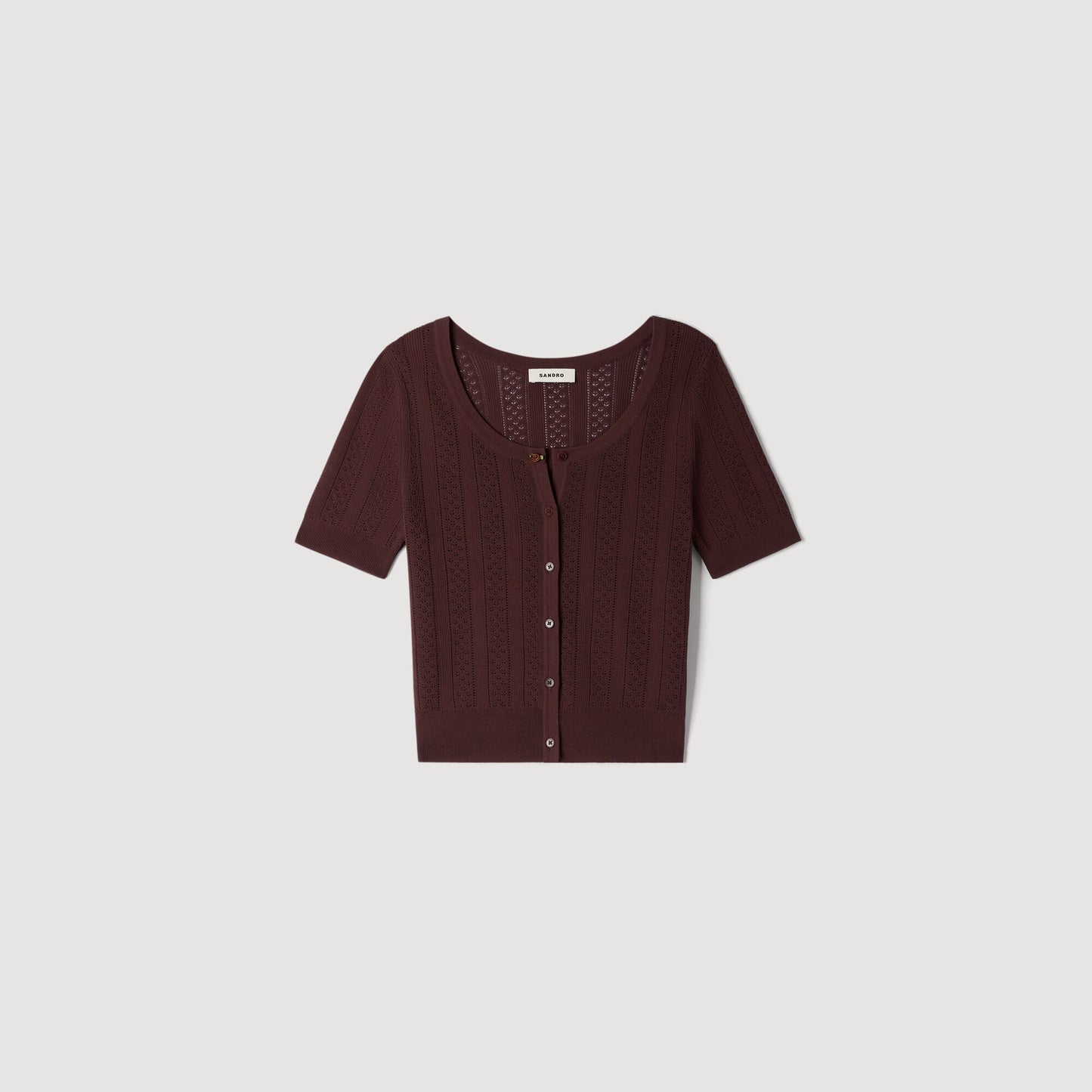 Pointelle knit cardigan