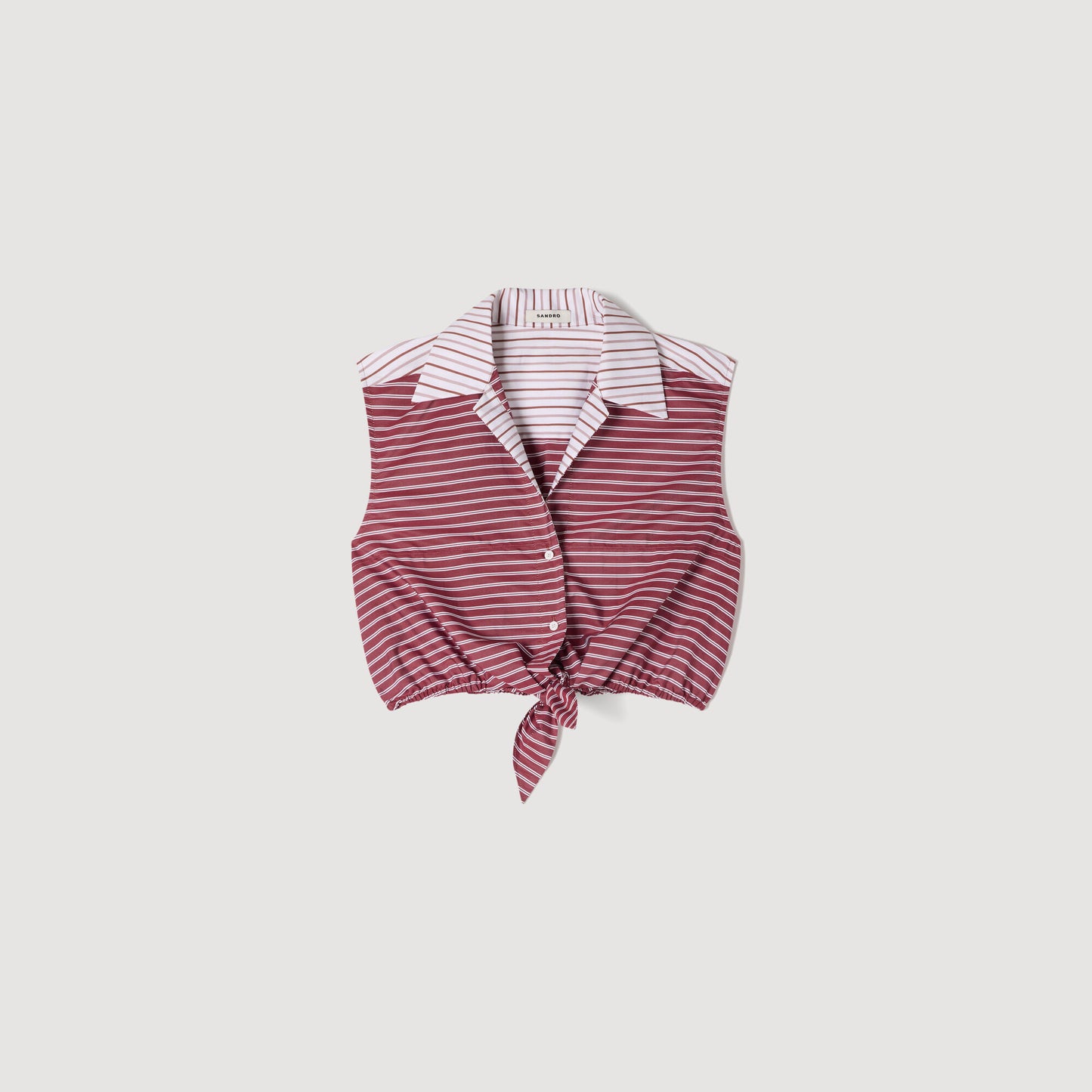 Cropped striped cotton shirt 2026