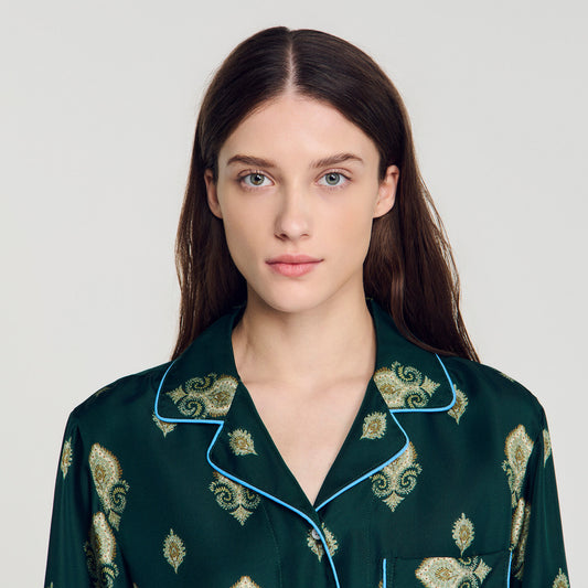 Paisley print pyjama shirt