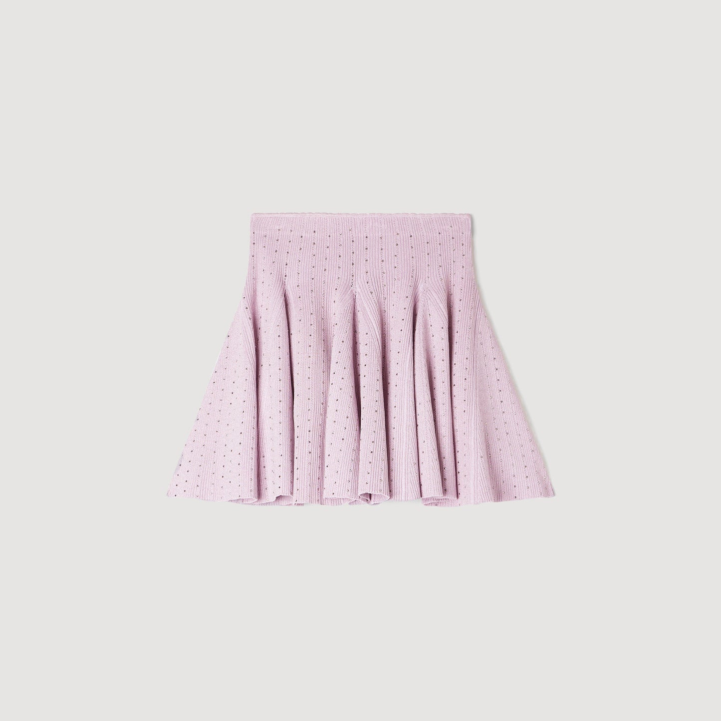 Short rhinestone knit skirt