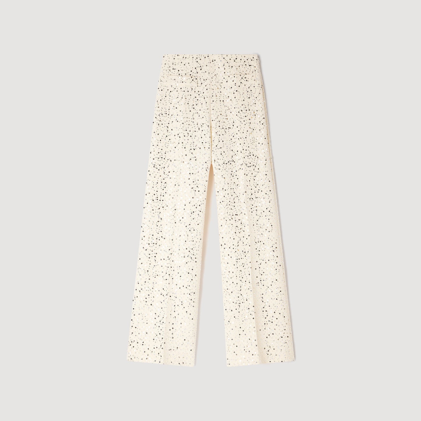 Sequin straight-leg cotton trousers