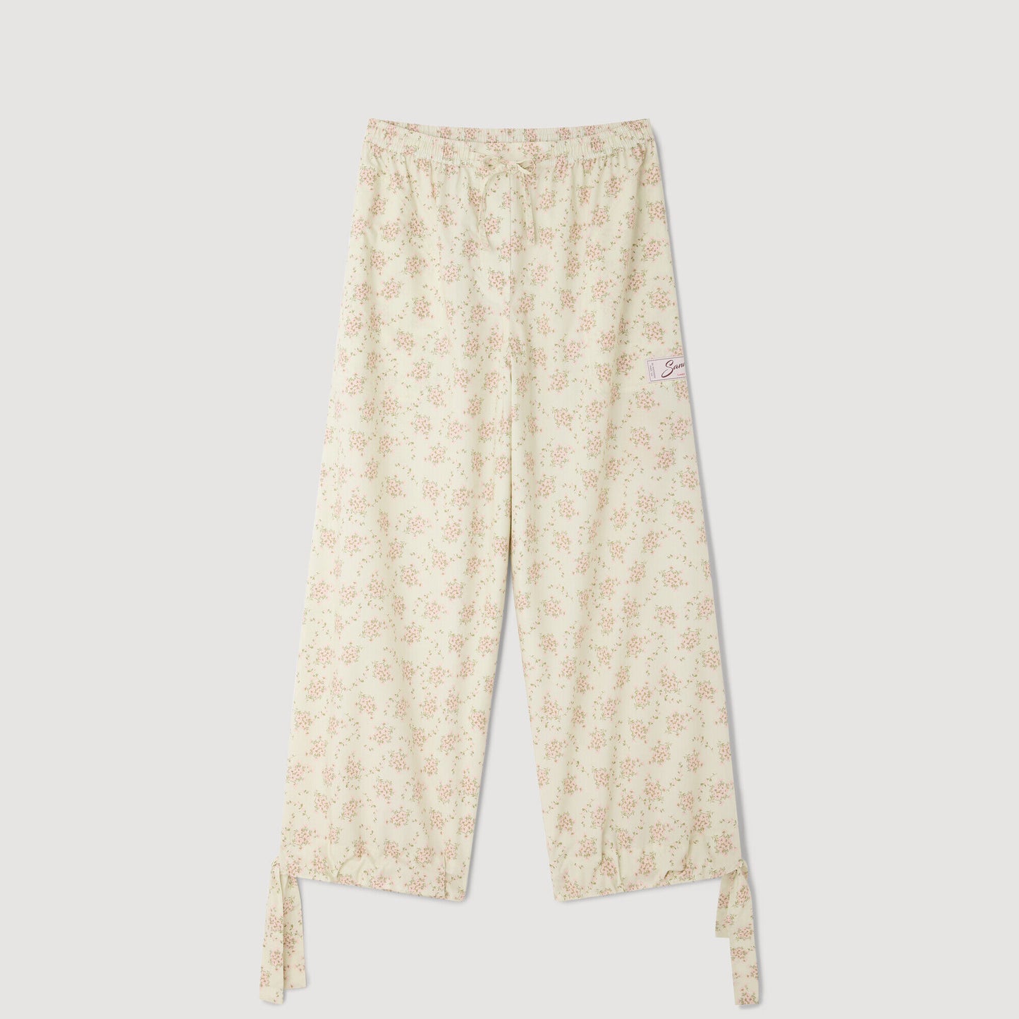 Floral-print wide-leg trousers