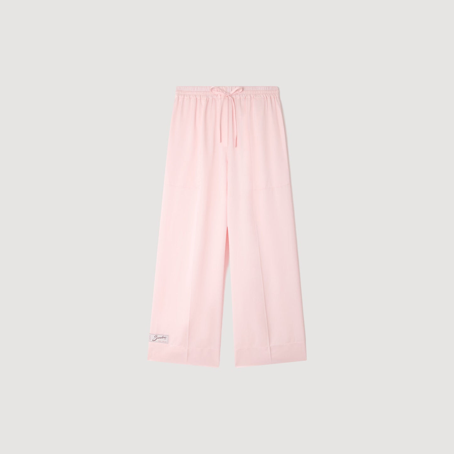 Satin-effect wide-leg trousers