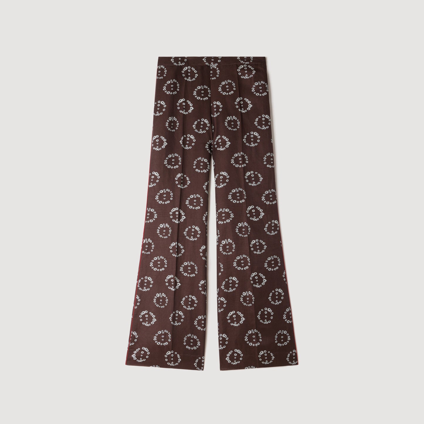 Floral-print floaty trousers
