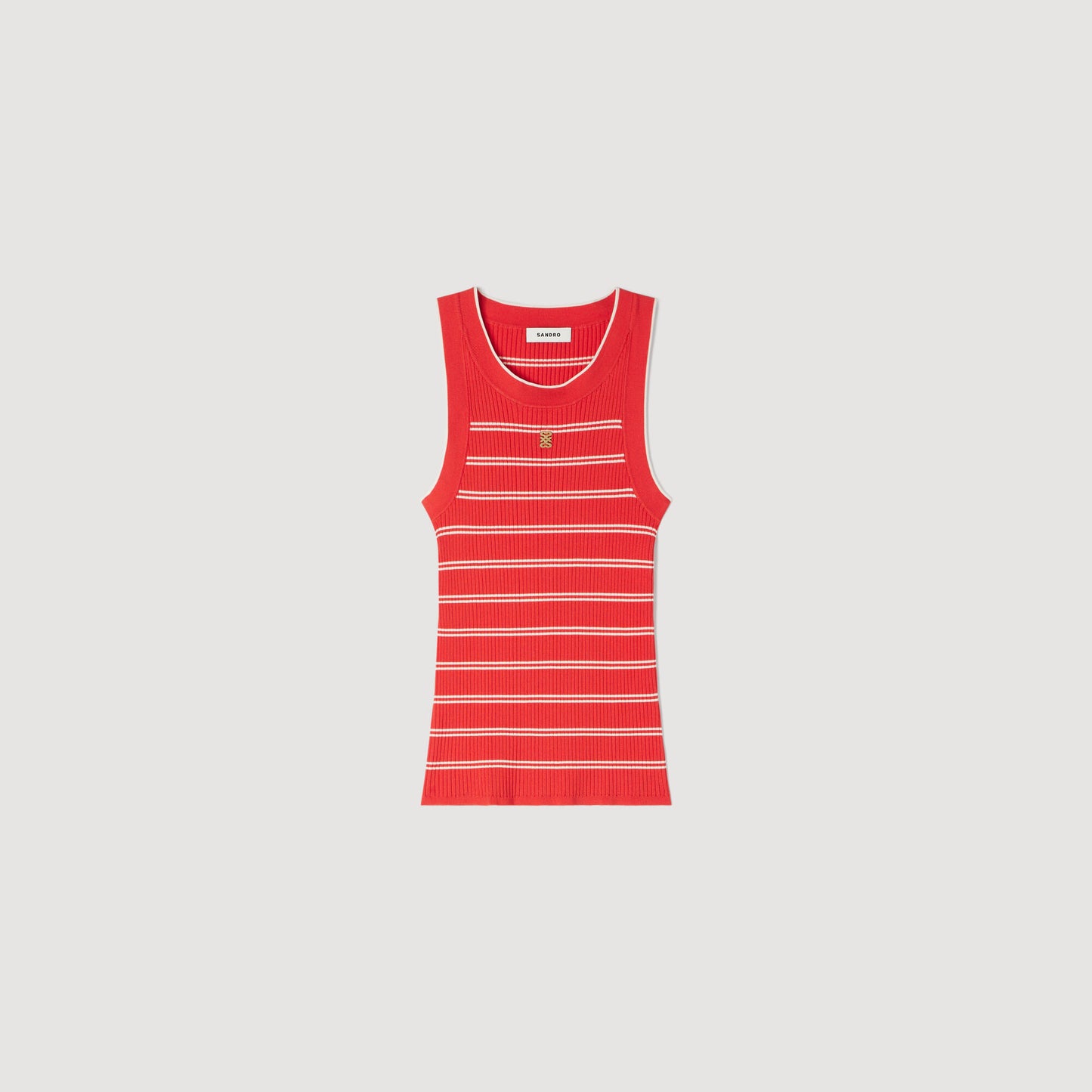 Striped ribbed vest top