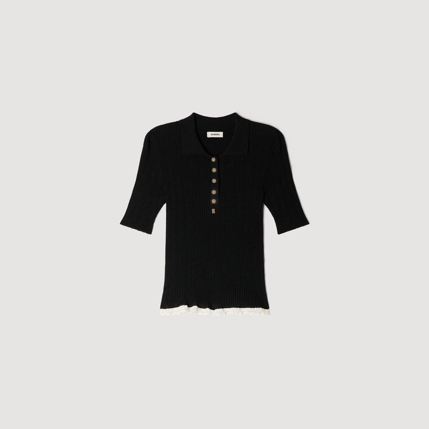Knit polo shirt