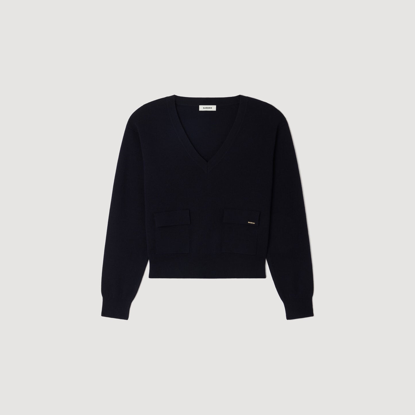 V-neck wool jumper