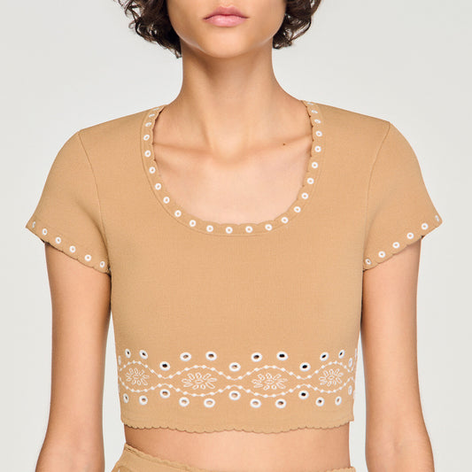 Jumper with contrast embroidery