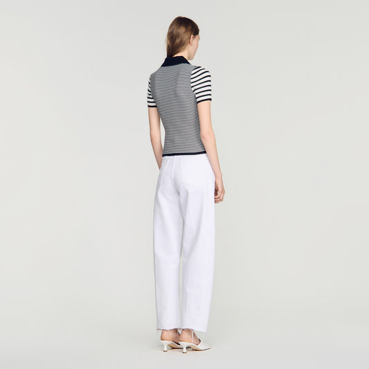 Striped polo-style jumper