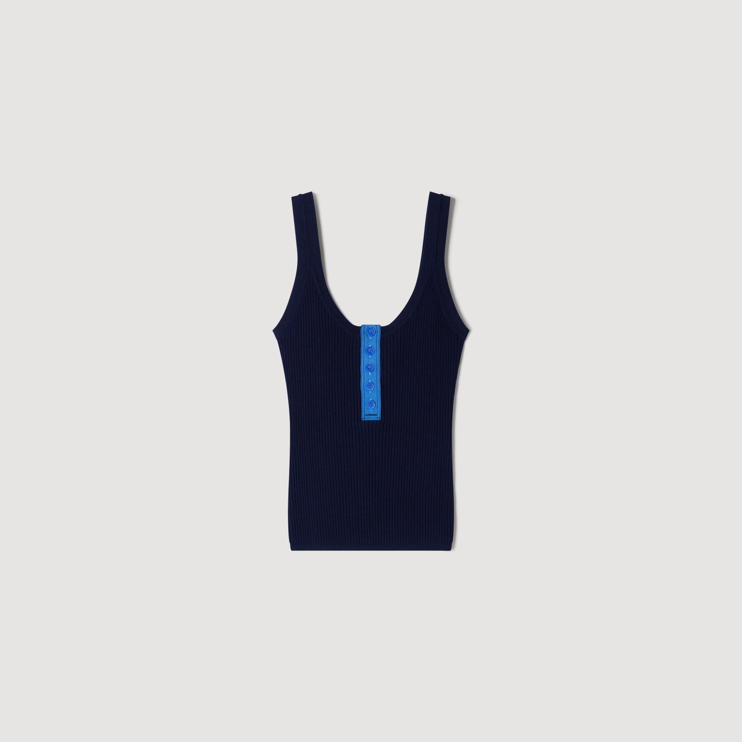 Contrast button vest top