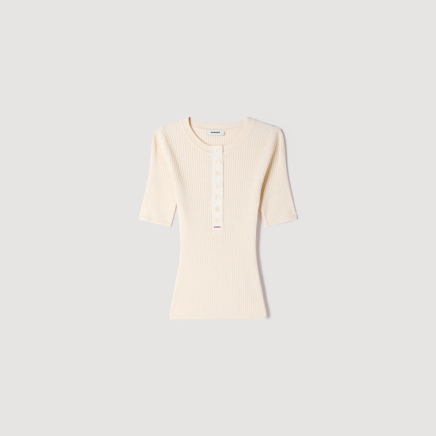 Jumper with ribbed button placket