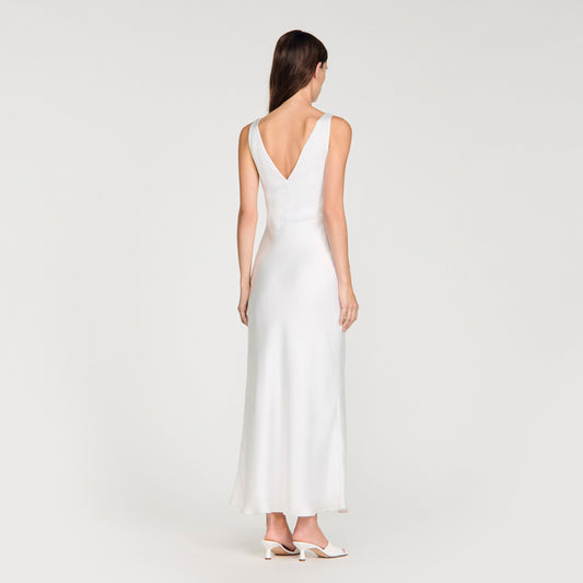 Jewel satin-effect maxi dress