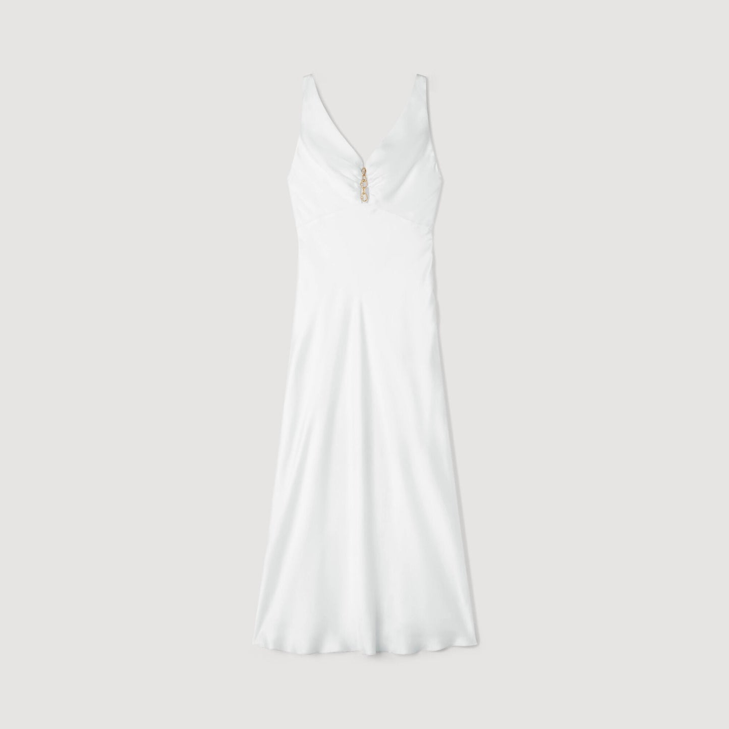 Jewel satin-effect maxi dress