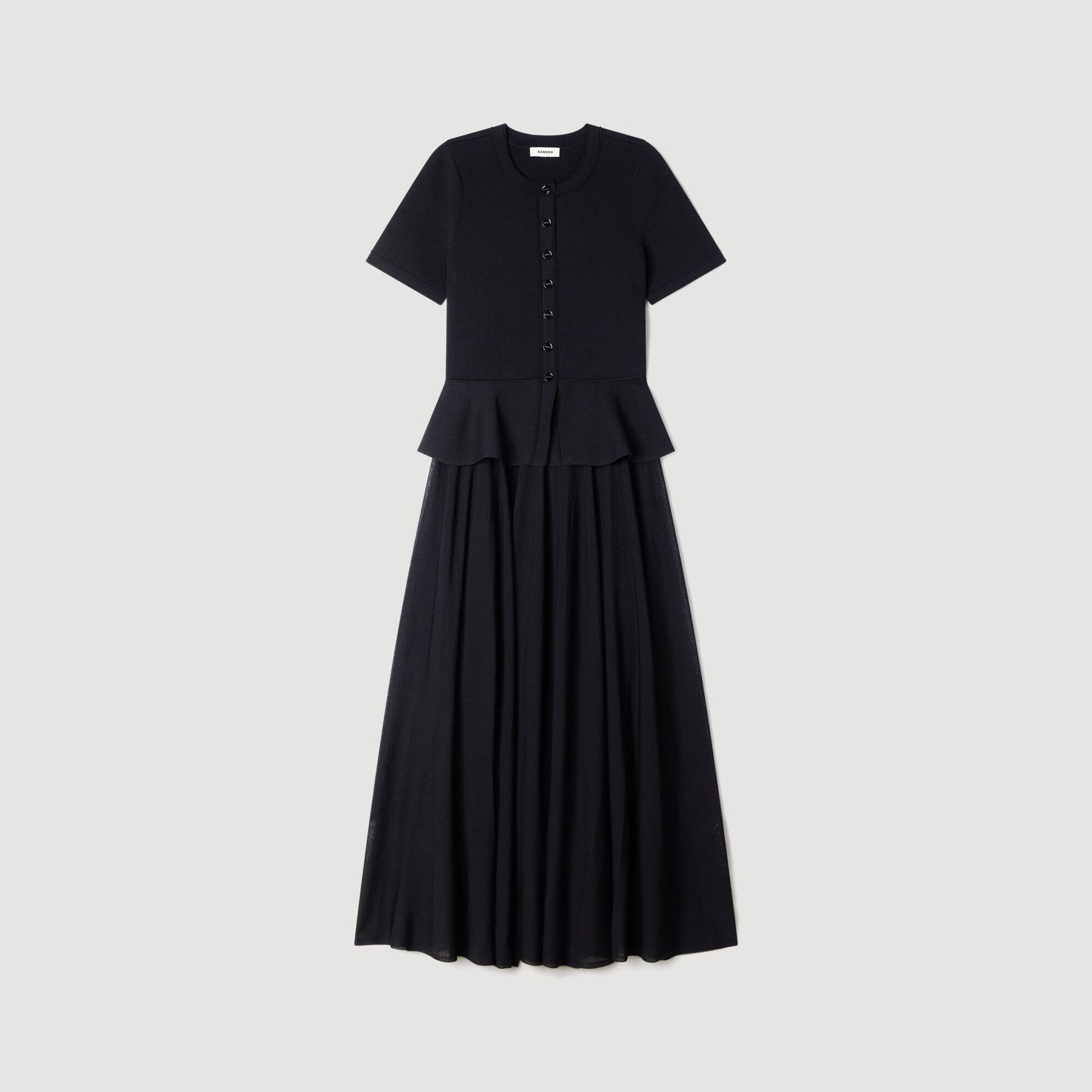 Peplum knit maxi dress