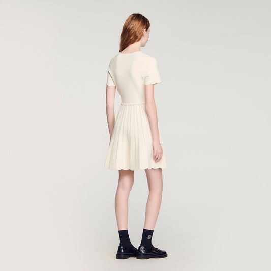 Pointelle knit short dress