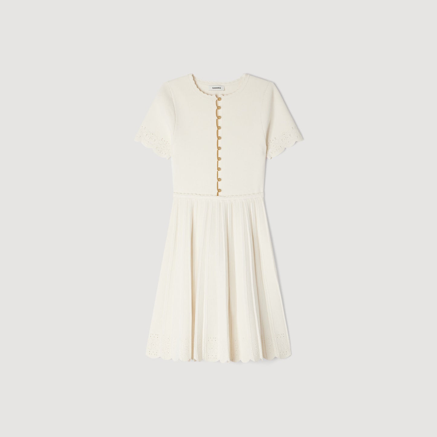 Pointelle knit short dress