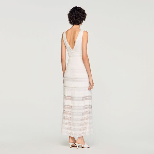 Pointelle knit maxi dress