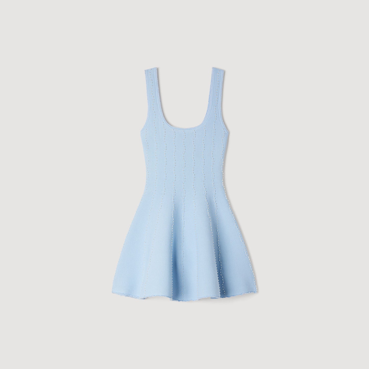 Beaded knit short dress