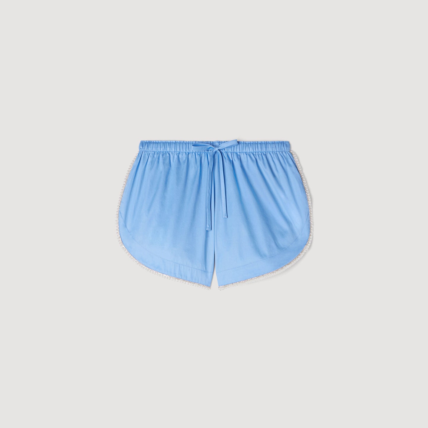 Cotton shorts with beaded trim