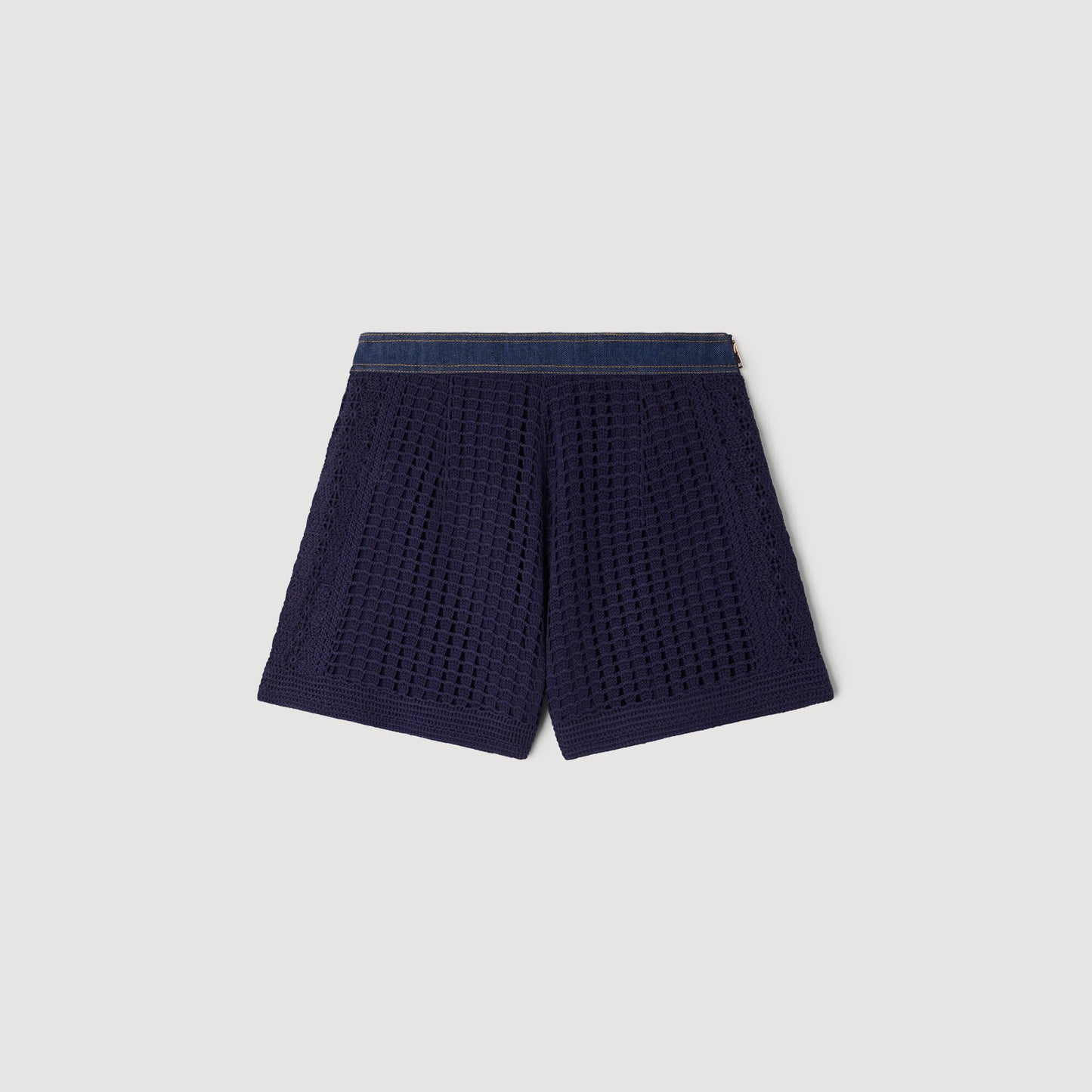 High-waisted crochet shorts