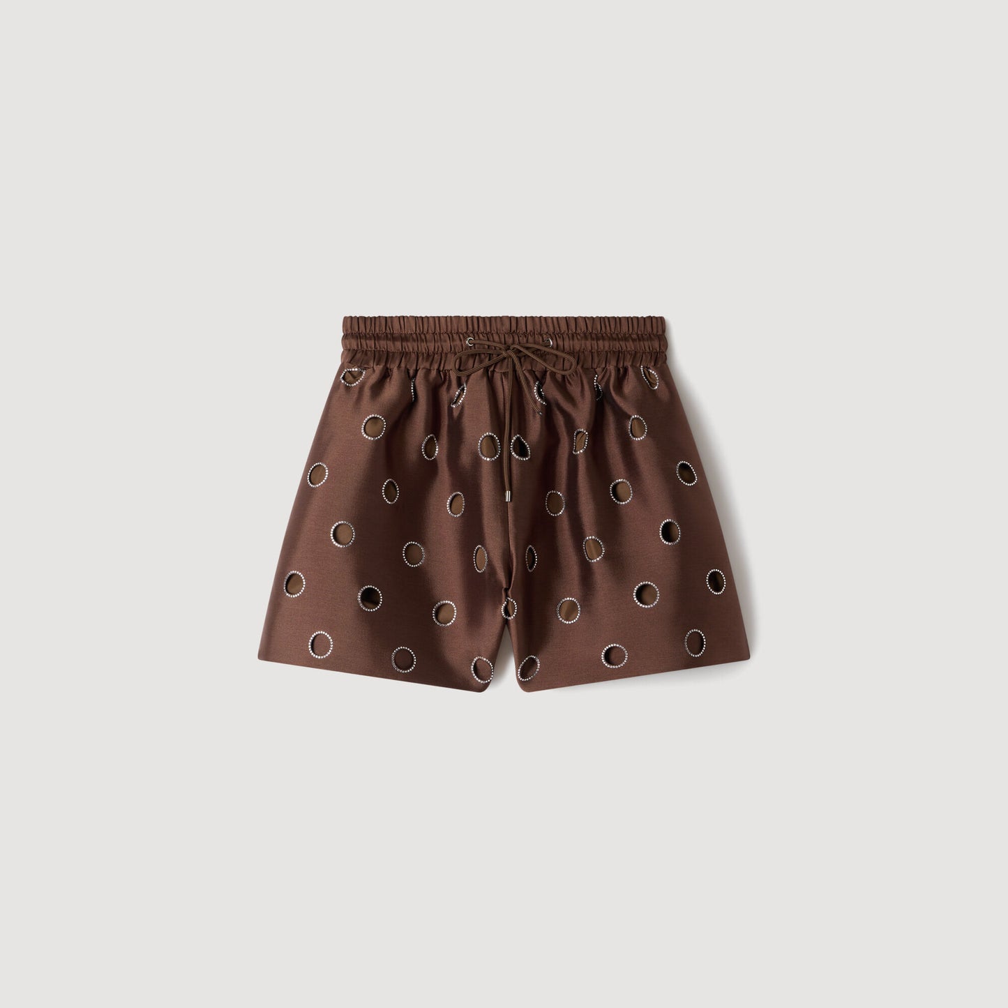 Distressed rhinestone shorts