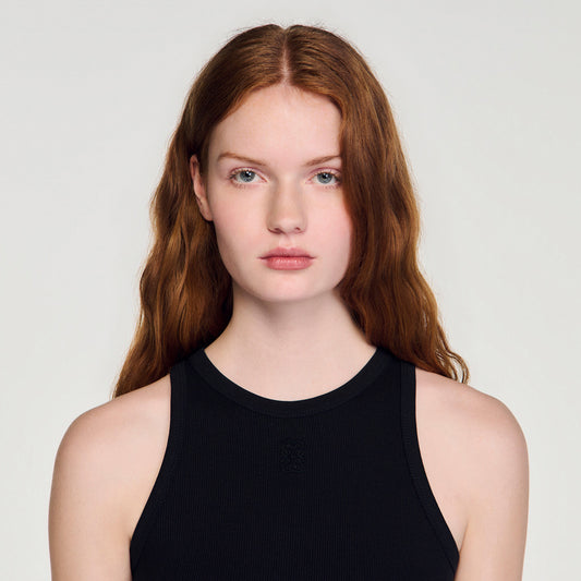 Embroidered vest top