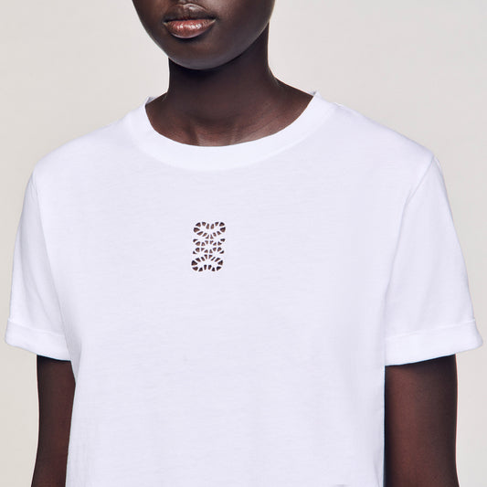 Cotton T-shirt with embroidery