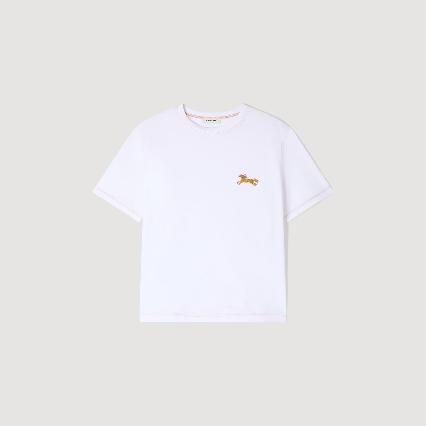 Horse embroidery cotton T-shirt