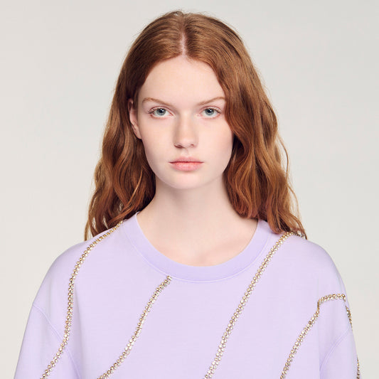 Rhinestone cropped T-shirt