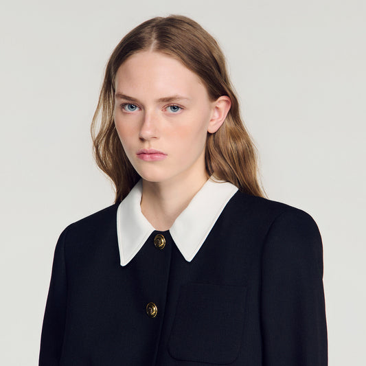 Jacket with contrast collar