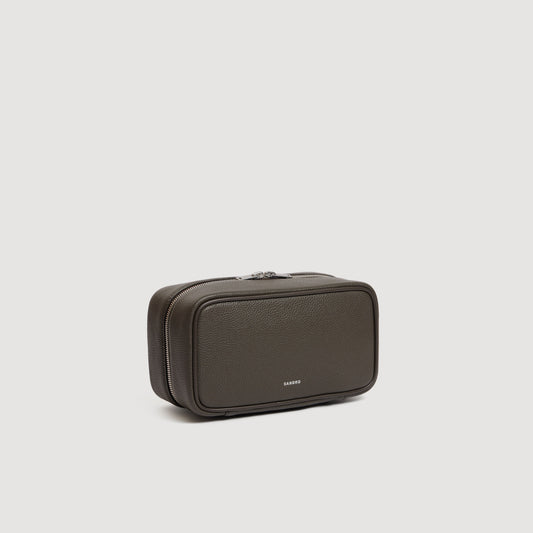 Grained canvas toilet bag