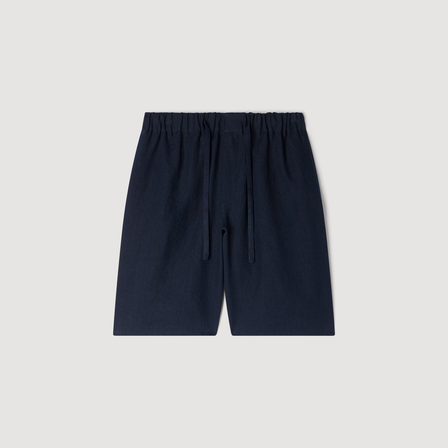 Elastic waist linen shorts