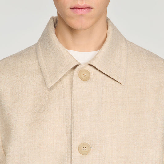 Straight buttoned wool jacket