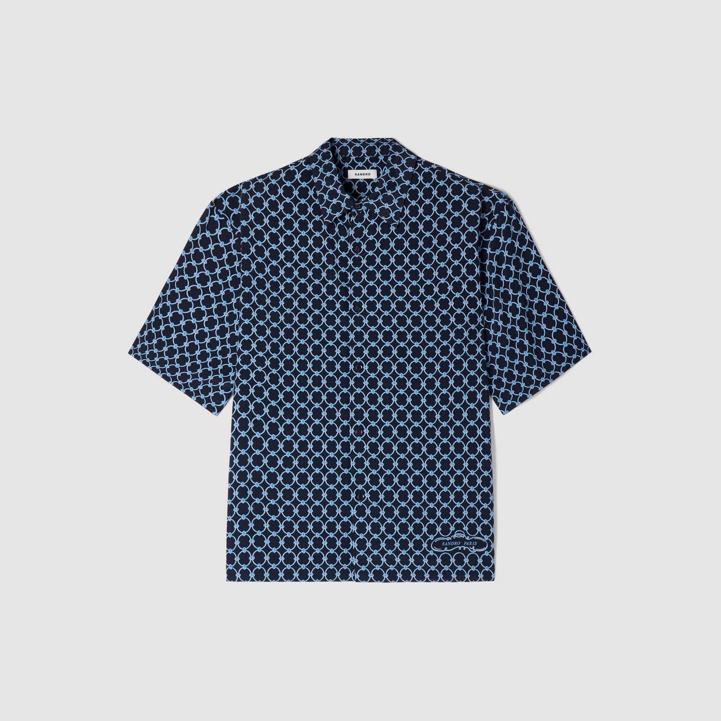 Link print loose-fit shirt