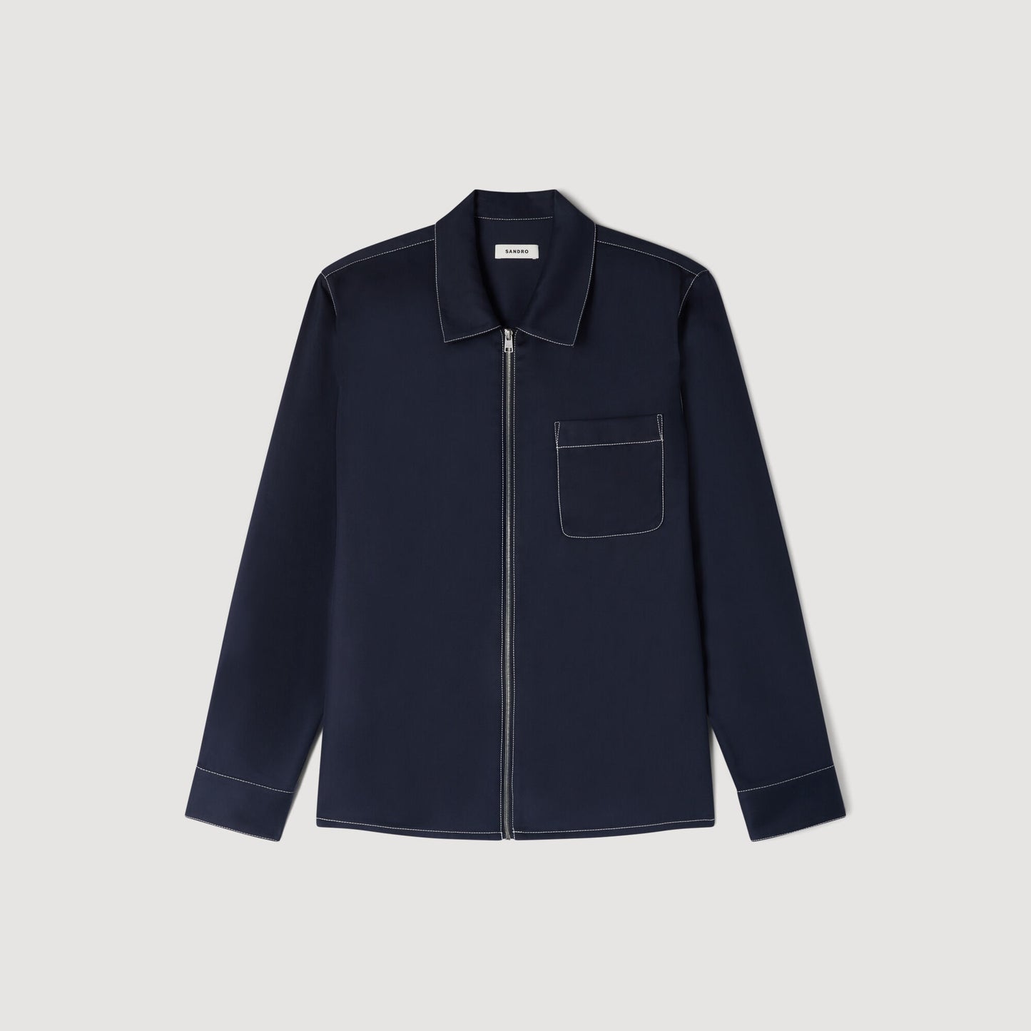 Loose-fit zip-up shirt