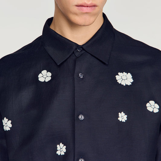 Loose-fit floral shirt