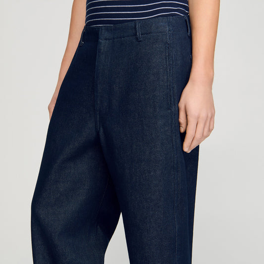 Raw barrel jeans