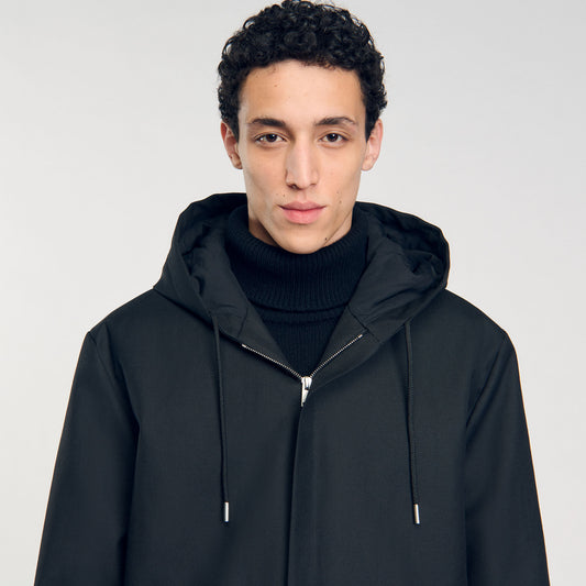Hooded parka with zip