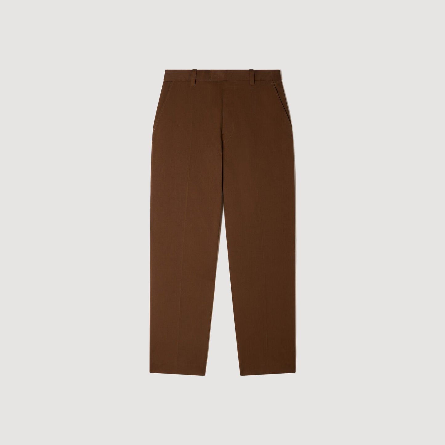 Wide-leg cotton trousers