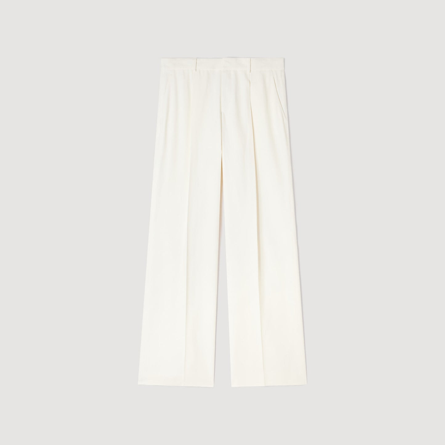 Wide-leg fluid viscose trousers